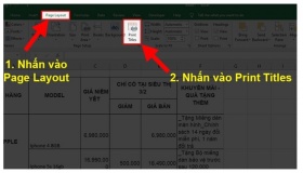 Cách để thực hiện lặp lại tiêu đề trong Excel khi in