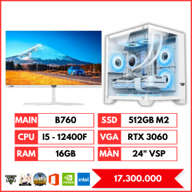 Bộ Pc Intel Core I5-12400F | RAM 16GB | RTX 3060 12GB