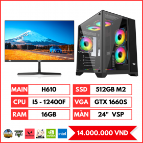 Bộ Pc I5-12400F | RAM 16GB | GTX 1660S