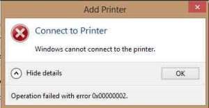 Khắc phục lỗi Windows cannot connect to the printer